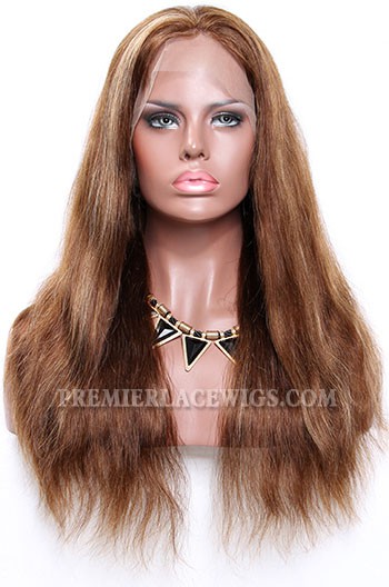 4/27# Highlights Color Lace Front Wigs Indian Remy Human 