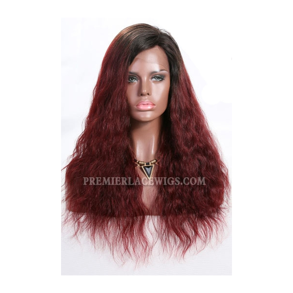 Burgundy Red Hair Dark Roots Natural Straight 13