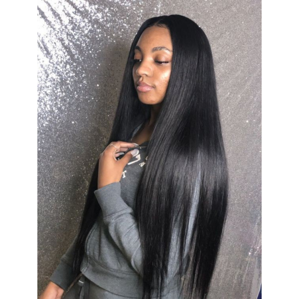 30 Inches Extra-Long Hair,Yaki Straight 360 Lace 