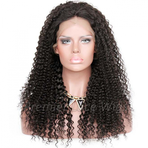 Kinky Curl Indian Remy Hair Improved 360°Anatomic Lace Wigs,150% Thick  Density ,Pre-Plucked 