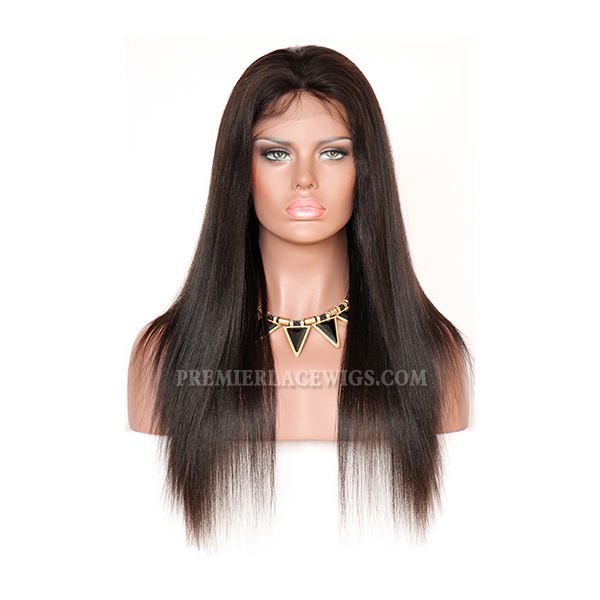 Indian Remy Hair Full Swiss Lace Wigs Light Yaki 
