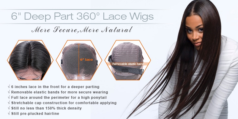 6" Deep Part 360° Lace Wigs