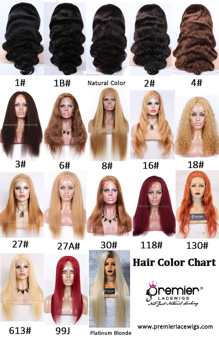 Lace Wig Hair Color Chart